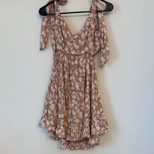 Floral Pink Sleeveless Dress